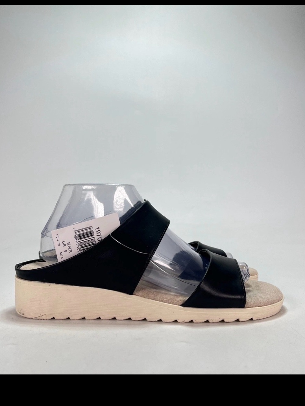 Kensie Endy Comfort Black Casual Double Band Straps Slide Sandals Womens Size 7